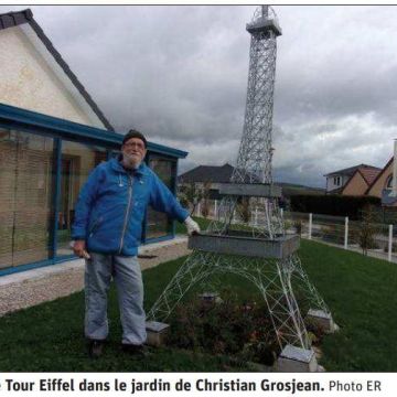 Revue de presse : L'ancien professeur construit une Tour Eiffel miniature