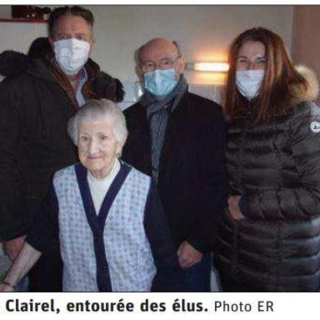 Revue de presse : Un joli bouquet de fleurs et des chocolats pour la doyenne du village