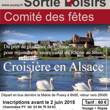 Comité des fêtes : Croisière en Alsace le 14 juin