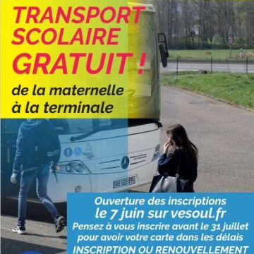 TRANSPORT SCOLAIRE GRATUIT !